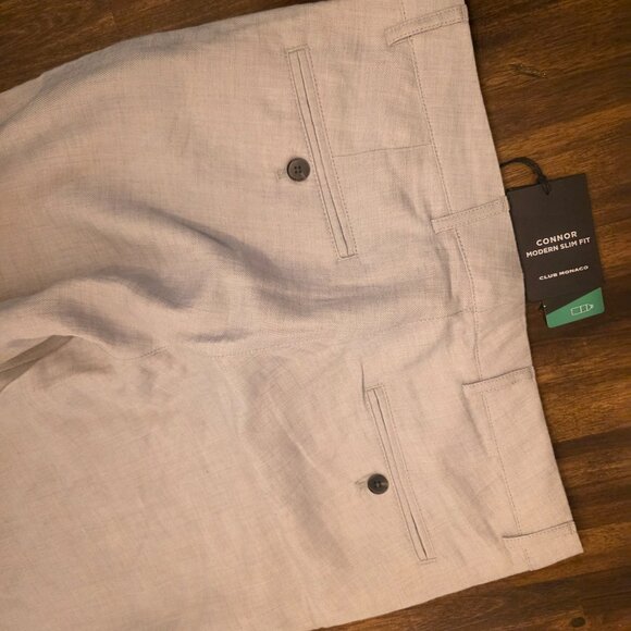 Club Monaco Connor Chino Pants 30x32 Grey Coolmax Slim Fit NWT - Picture 10 of 11